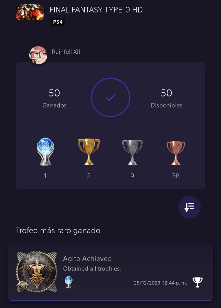 Rainfell_XIII's tweet image. Platinum~ ✨ #PS5 #FinalFantasyType0 #FinalFantasy #Type0 #FFT0