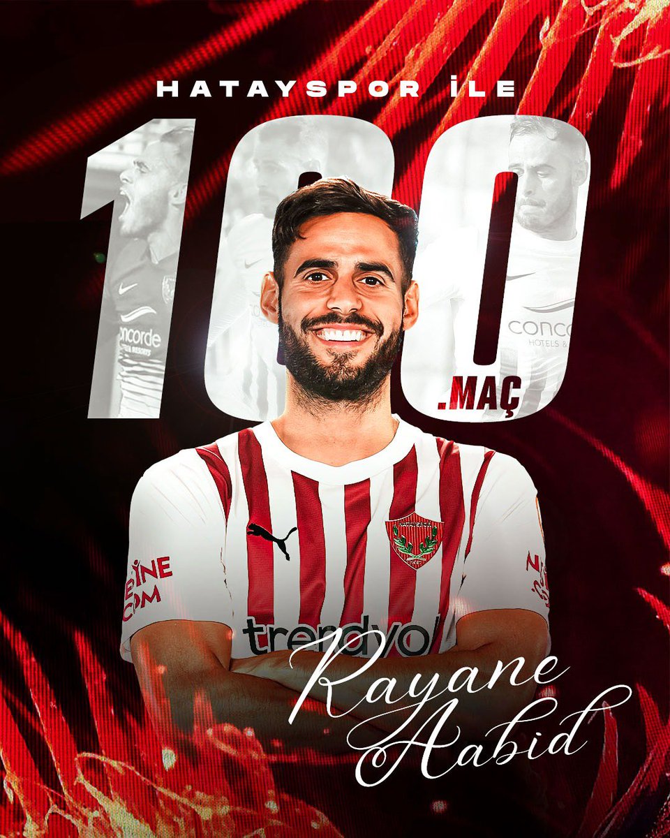 Hatayspor_FK's tweet image. Armamızla 100. Maçına çıkan Rayane Aabid’i tebrik ederiz. Başkan Vekilimiz Aydın Toksöz maç öncesi Rayane Aabid’e forma ve plaket takdim etti.