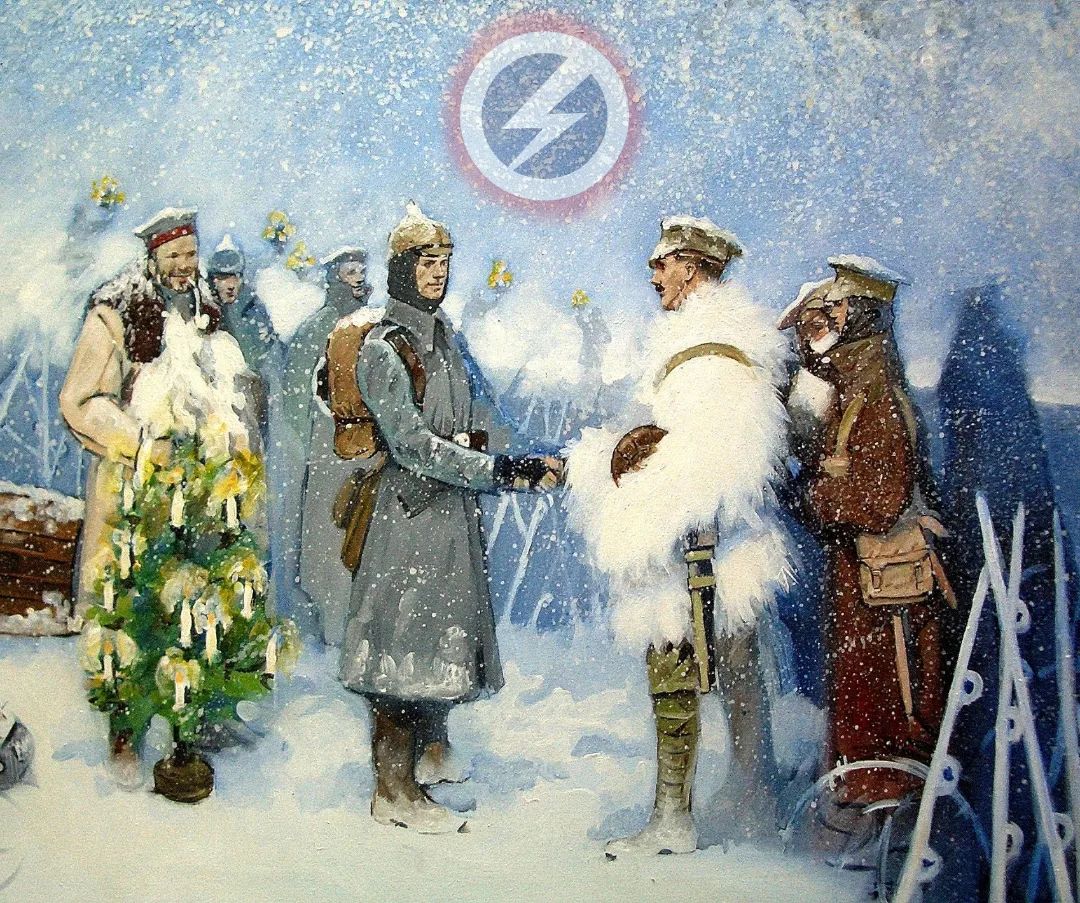 based_spaniard_'s tweet photo. 108 years ago today governments were shocked as European men from both sides of the war agreed to a temporary truce. How can one support white Germanic Englishmen fighting white Germanic Germans? It may seem long ago however moments like this will always stay with us as Europeans https://t.co/caWNcOO6Of