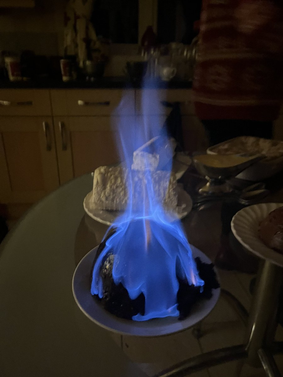 Barrister79's tweet photo. My family know how to light a Christmas pudding. 🔥 #CallTheFireBrigade https://t.co/pZG4RzR2Qn