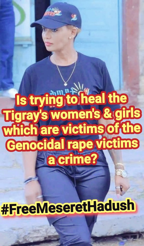 @Tigrai_TV While the rest of them were released, @MeseretHadush remains in custody,yet to appear before courtof law, 54 hours into herdetention. Why?No reason just because she is trying toheal rape victims&save the starved once. @UN_HRC @eu_echo @POTUS @UN #FreeMeseretHadush @UNHumanRights…