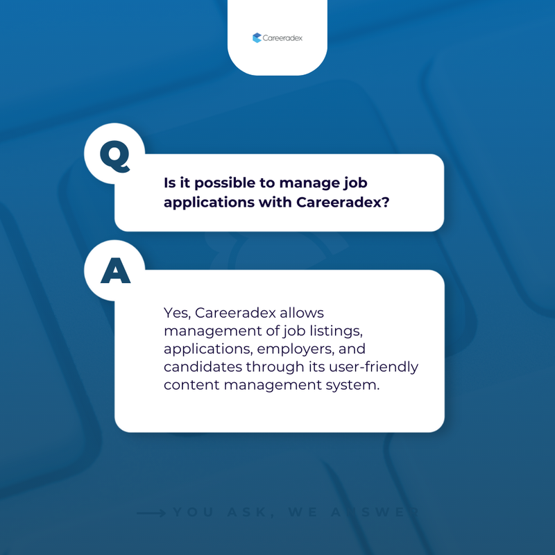 Streamline your recruitment process with Careeradex! 🚀

Our comprehensive platform allows you to manage job applications, listings, and candidate profiles with ease.

#Careeradex #RecruitmentMadeEasy #HRTools #JobApplications #RecruitmentStrategies