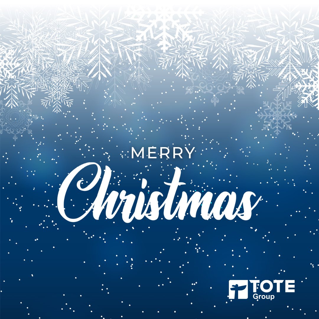 TOTE_Inc's tweet photo. Merry Christmas!🎄From TOTE  to you and your families. We marvel at the resilience and dedication of our team  and are incredibly grateful for the partners that come together to serve the people of our communities.  Let’s ride the waves of the festive season with joy! 🌊🎅🎉 https://t.co/cAvGWHnGy5