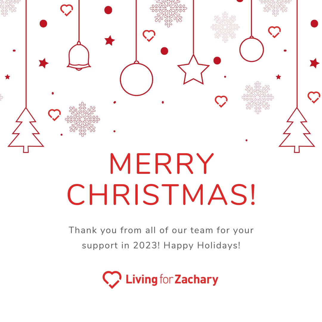 Merry Christmas! Wishing everyone warm wishes, happy smiles, and lots of love this holiday season. May your heart be filled with the joy of the season! #Christmas #Love #Family  livingforzachary.org/donate-2