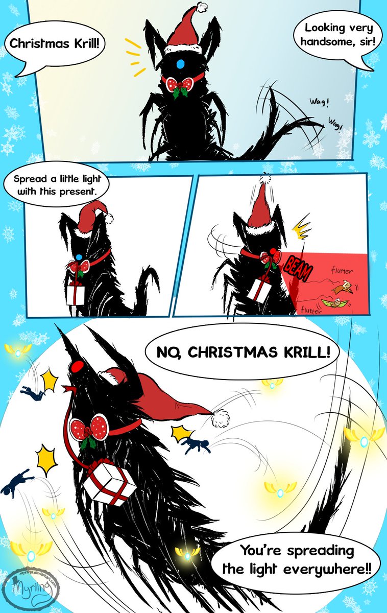 He protec
He attac
But most importantly
You are his snacc

I got a Dark Dragon plushie from the game #SKYchildrenOfTheLight and dressed him up for Christmas. Jokes were made.

Merry Krillmas. 🖤🕯️
#scotl #SKYcotl #Fanart #ThatSkyGame