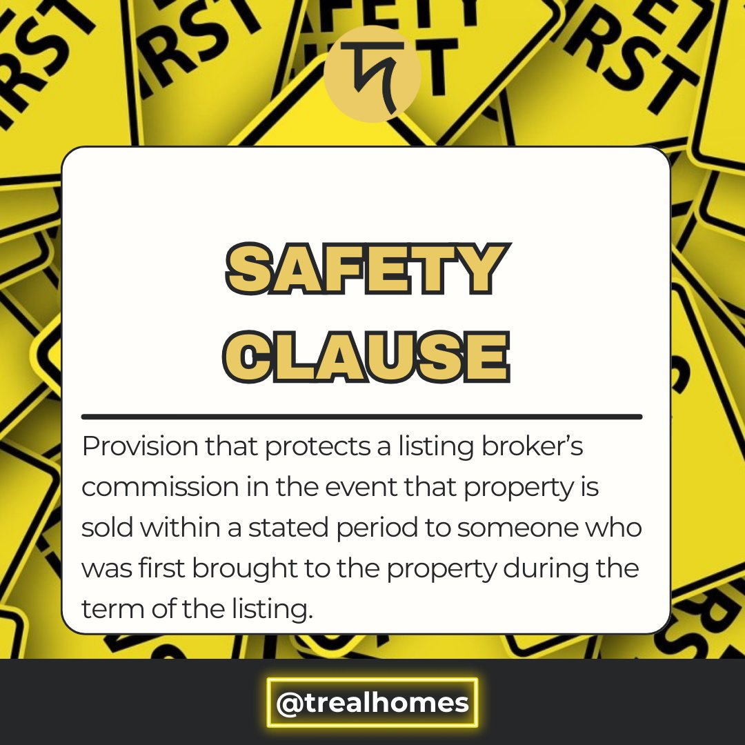 A safety clause in real estate might be your safety net in a deal. Discover its importance in our latest carousel. #RealEstateJargon #SafetyClause @trealhomes