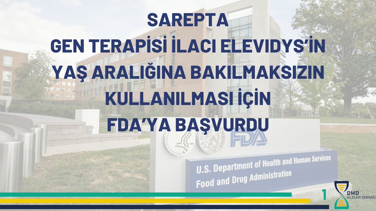 Dmd_aileleri's tweet photo. Sarepta, Haziran 2023'te 4 ve 5 yaş için şartlı onay alan ELEVIDYS ilacının, yaş aralığı ve yürüme durumu gözetmeksizin kullanıma açılması için FDA'ya başvurdu.

Şirket, başvurusuna 2024 yılı ilk yarısında yanıt almak için FDA'dan öncelikli inceleme talebinde de bulundu. https://t.co/jRxNd0JjZq
