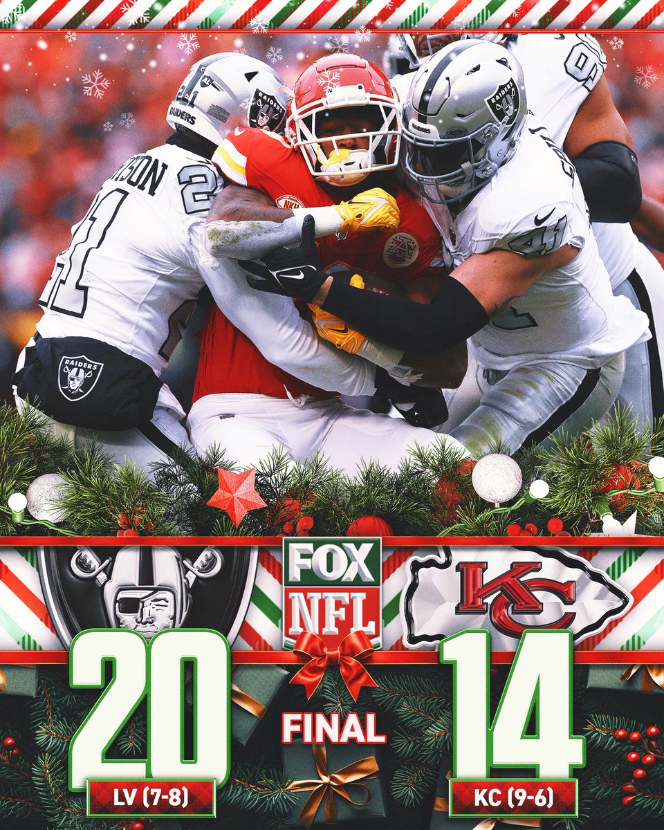 The <a href="/Raiders/">Las Vegas Raiders</a> stole Christmas in Kansas City