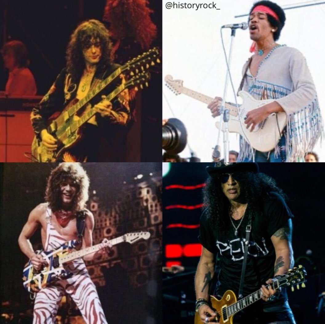 historyrock_'s tweet image. You can ONLY choose one guitarist! 🎸👇🏻

- Jimmy Page
- Jimi Hendrix 
- Eddie Van Halen 
- Slash