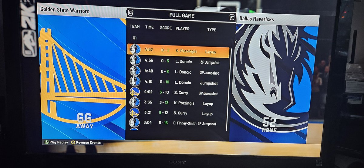 TheWuWu's tweet photo. GAME 3: DAD WITH ANOTHER UPSET BEATING THE SON IN #NBA2K22 66- 52!!! I WAS LOSING BY 12 AFTER THE 1ST QTR BUT STARTED PLAYING TEAM OFFENSE WITH LAYUPS & 3 PTRS! MARCUS JUST SHOT FROM 3 RANGE. LUKA HAD 45. SERIES LEAD 3-0 FOR DAD! #OLDMANPOWER LATER PLAYING THE SHOW (MLB). https://t.co/YIZurcKegV