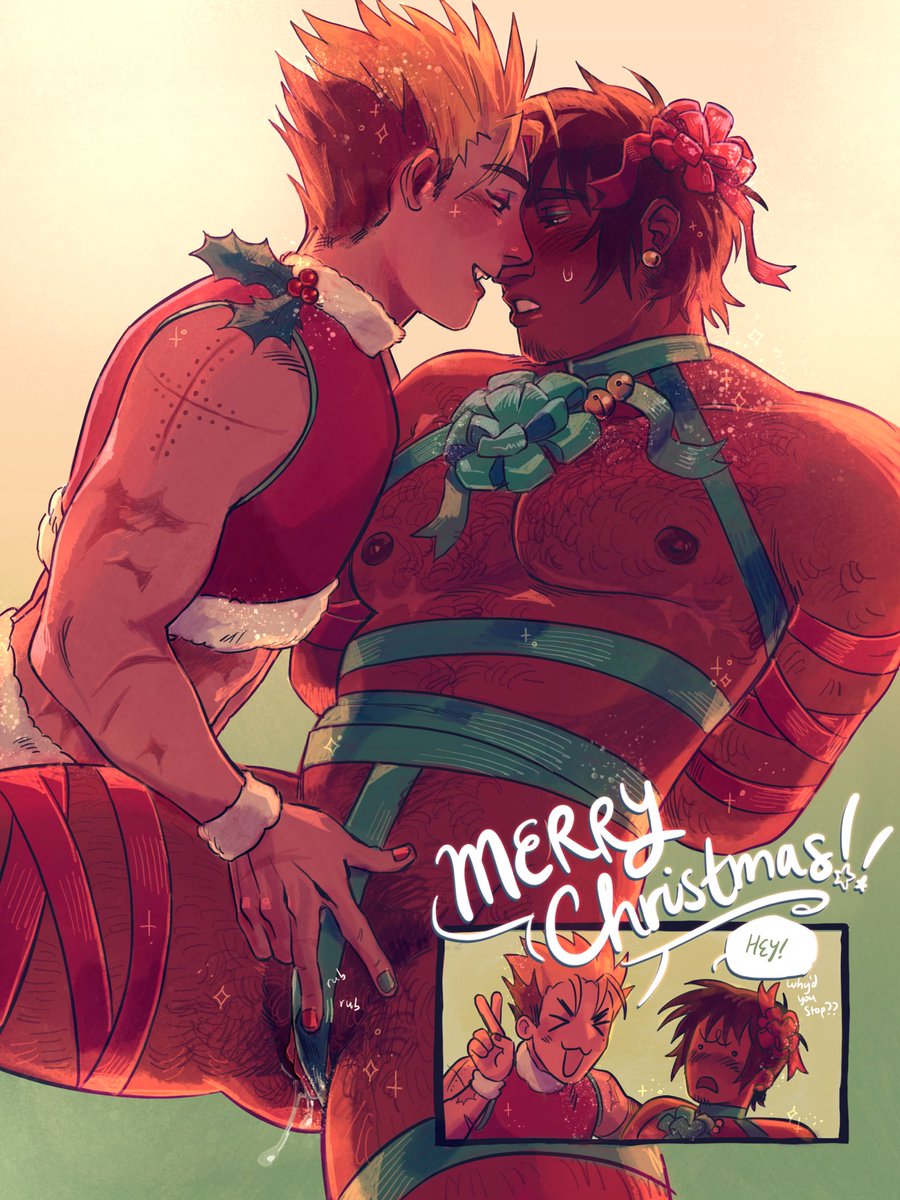 scrubesque's tweet photo. merry christmas !!!! 🎁🎄 from vash and wolfwood :3 #vashwood #trigun https://t.co/7n3mo1ThYh