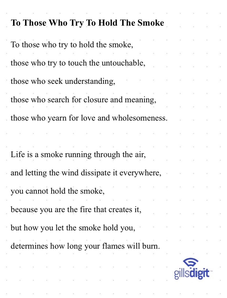 Gillsdigits's tweet photo. .
.
.
Follow @gills_digit for more
.
.
.
#fy #fyp #smoke #lifelessons #lesson #understanding #love #wholesomeness #find #seek #search #yearn #life #you https://t.co/a1FZfj7412