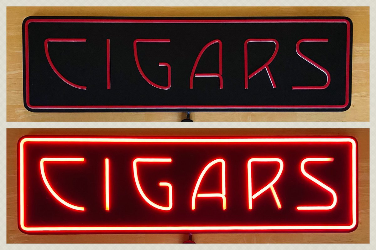 Finished this LED “neon” sign today. Pretty hyped on it. #cigars