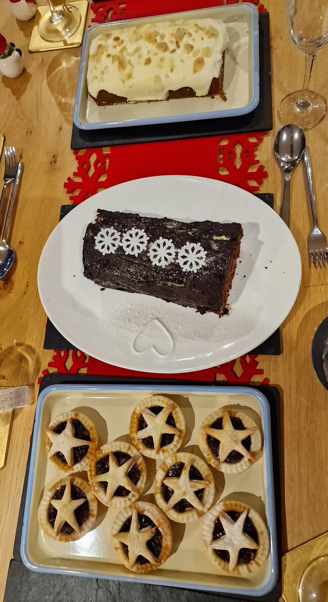 My Christmas dinner & all the cakes I made for dessert. This is the first time I've been to a non family for Christmas. Do you think I overdid the contributions? #vegan #VeganChristmas