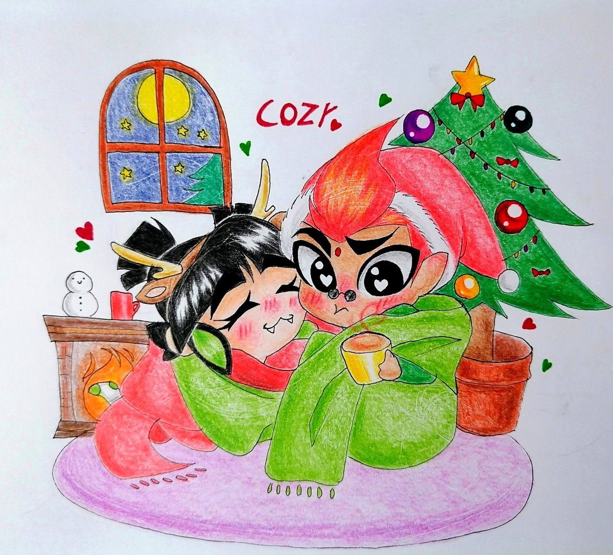 HAPPY HOLIDAYS EVERYONE! 💝🎄

I drew the sillies in chibi style aka the "Traffic Trio" 🚦♡♡♡ and added one of my favorites ship in the serie (╯✧▽✧)╯

#lmk #LEGOMonkieKid #lmkmk #redson #lmkmei #dragonfruit #Christmas2023 #Christmas