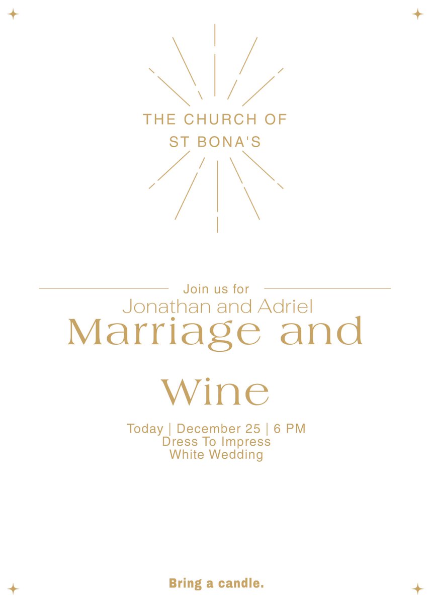 Come or don’t. I don’t care. 

#divineweddingJ_A