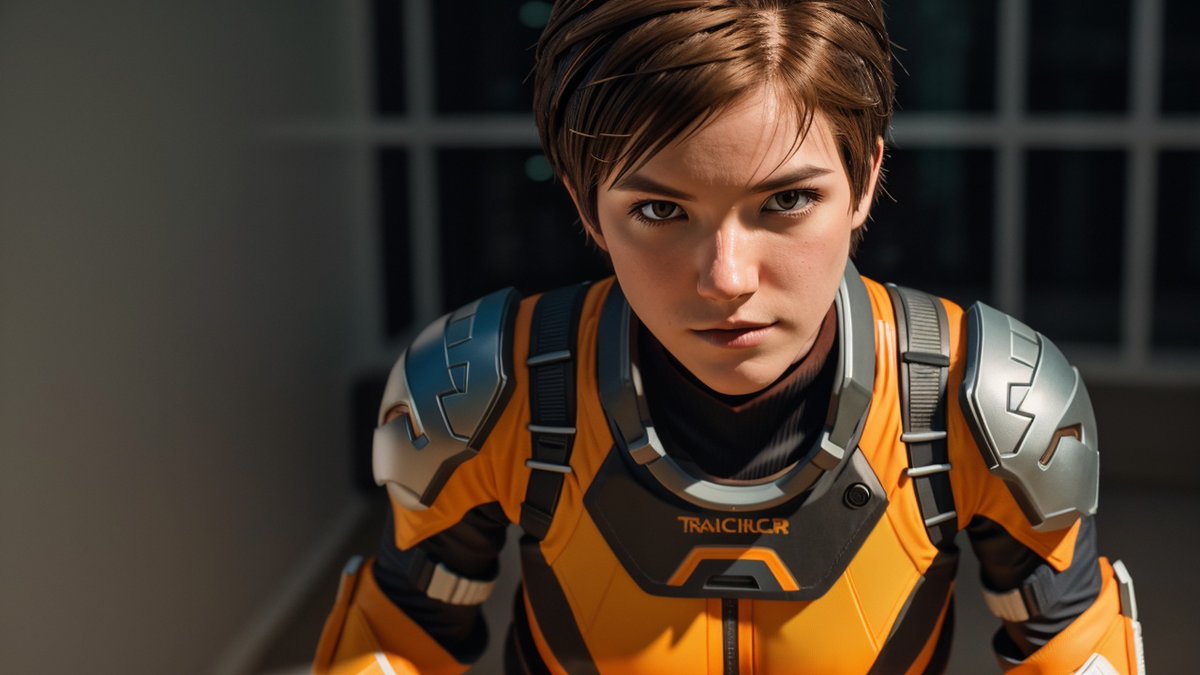 Eliana_Cyberton's tweet photo. Dandrocaly Pie: Try to draw Tracer from overwatch, But Paint her face with Savitar outfit and Tracer's face https://t.co/VjhRuTCCoU