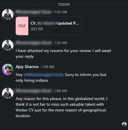 ayush_ag6's tweet photo. Today, My CoFounder got this message. So, you can see how valuable https://t.co/Q3leZ1RKUd for others?

@valo_app #Resume #Hiring #buildinpublic https://t.co/eVmDPxNHDW