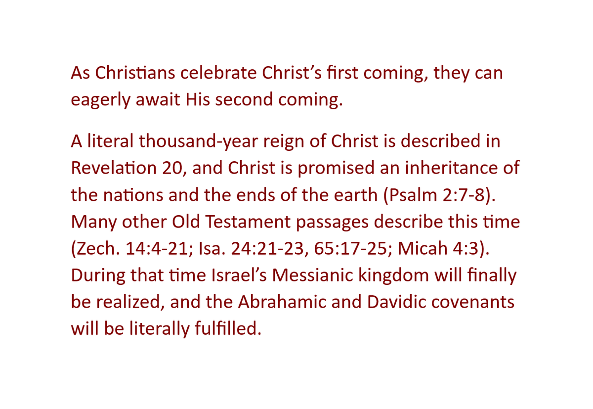 e_baumgaertel's tweet photo. Christ’s first coming was fulfilled literally, so we can expect His second coming and the millennium to be so as well. MERRY CHRISTMAS!!! #Advent #Christmas #2ndAdvent #SecondComing #Jesus #millennium https://t.co/Gg1SlySnxA