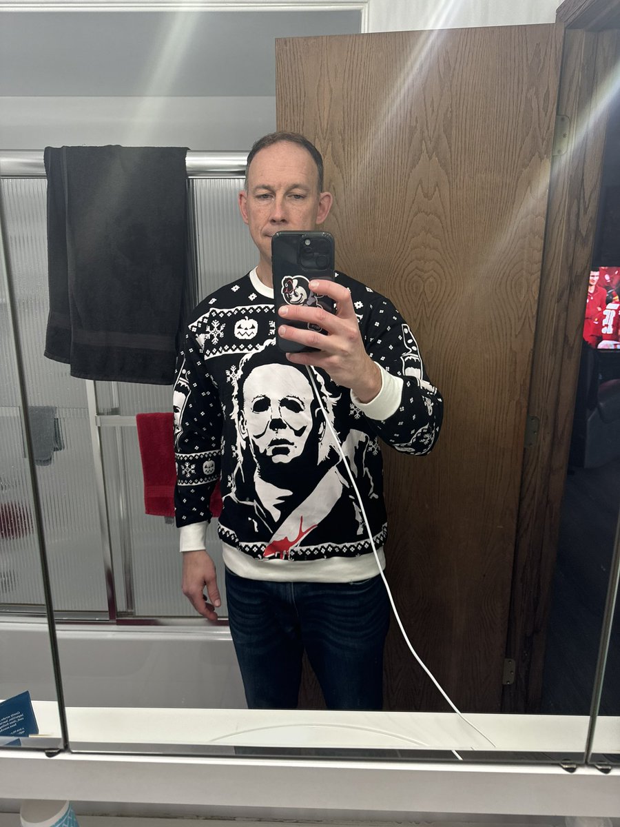My entry for the #uglychristmassweater contest! #michaelmyers