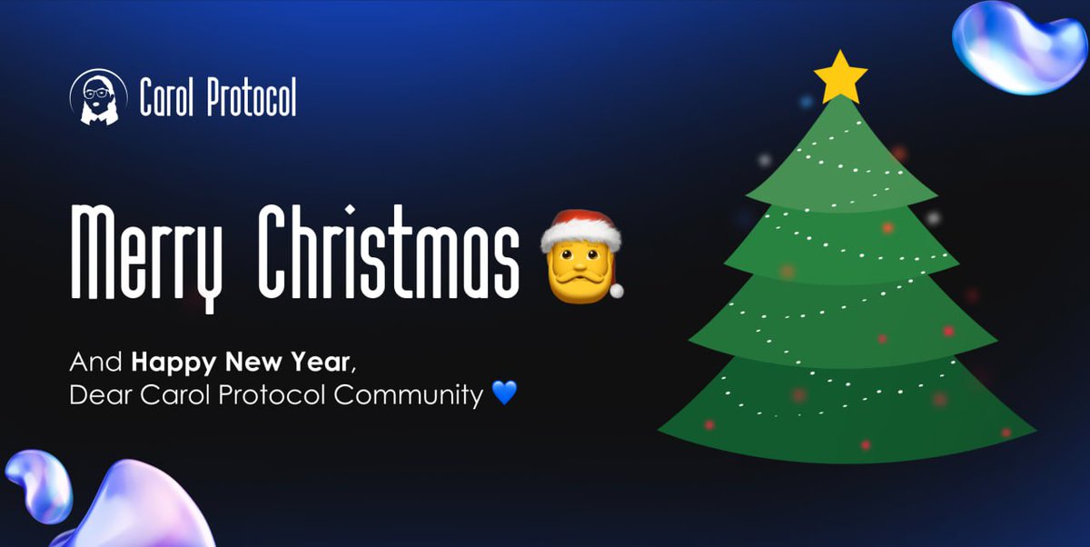 🎄 Merry Xmas, Carol Fam

🎅 TY for being part of this journey &amp; supporting our vision.

🎁 May 2024 bring you more opportunities.

💙 Your Carol Protocol