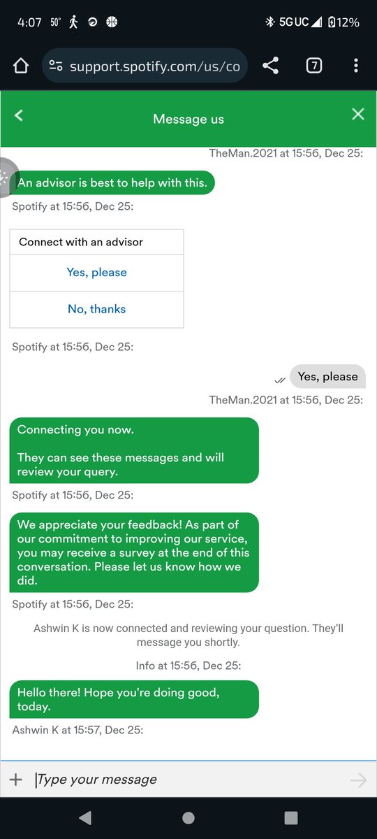 20The_Man's tweet photo. @SpotifyCares I feel like I was very clear, and while I have no doubt that they will resolve this issue in the correct manner, this miscommunication should not have happened in the first place. https://t.co/Czj5Jwc3vf