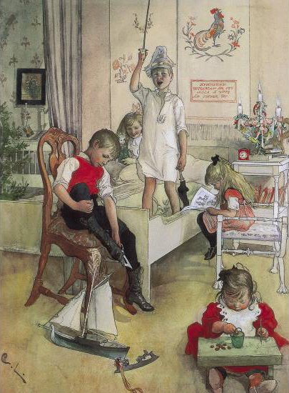 Guten Morgen, ihr Lieben! Carl Larsson (1853–1919) 🎨 🇸🇪 Weihnachtsmorgen, 1894 🖼️ #ArtHistory #Christmas #Genre