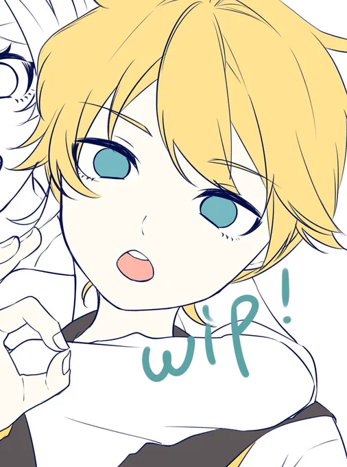 wip...帰ったら頑張ります。#鏡音レン #VOCALOID 
