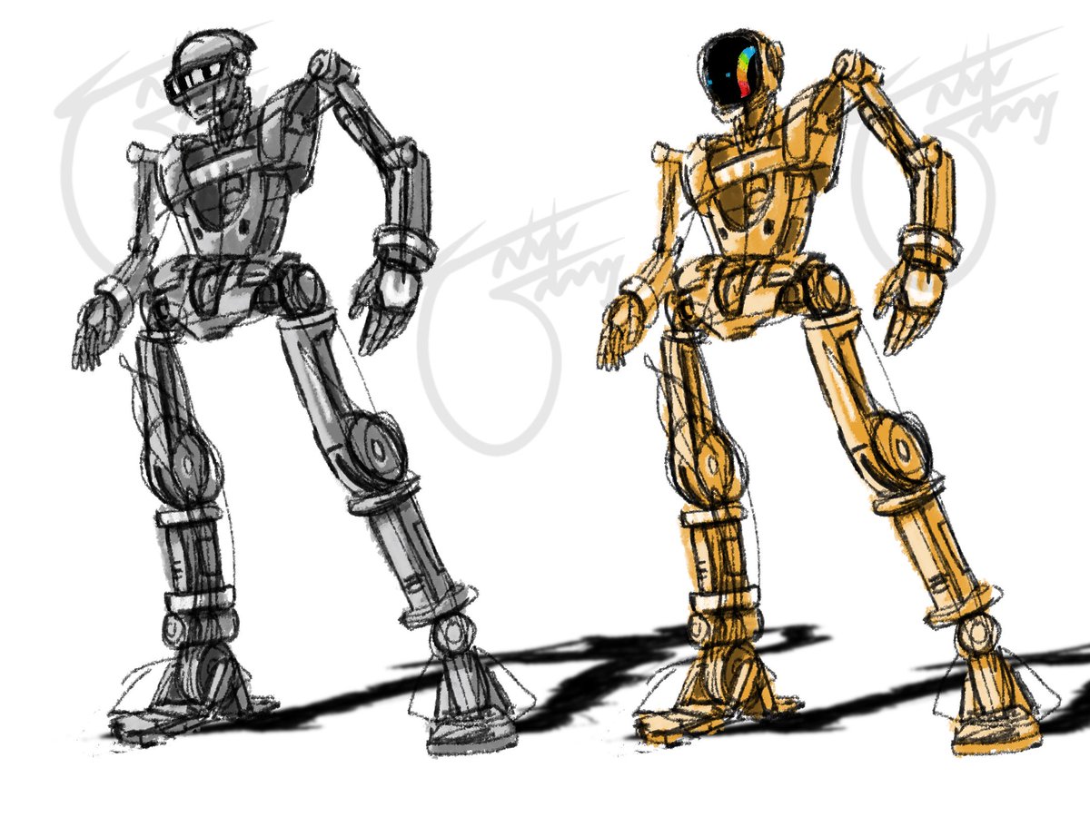 Thomas & Guy-man robot designs done by me #daftpunk #RAM #thomas #guyman #humanafterall #robot