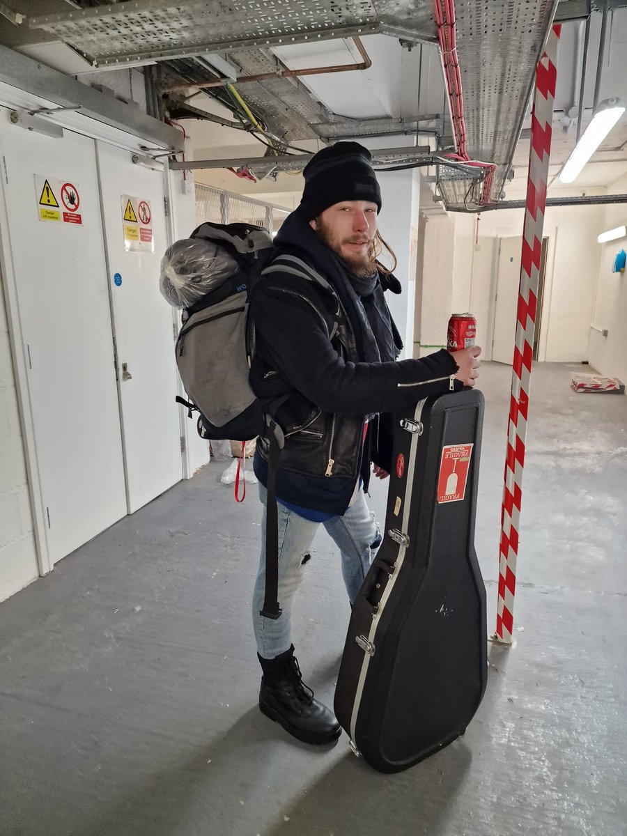 Today our team met Kieran who is earning his way playing his guitar on the streets. His guitar only had 3 strings. Brian took him to our warehouse where he got a new sleeping bag, complete change of clothes, rucksack and the main thing a new guitar and case…merry Christmas.