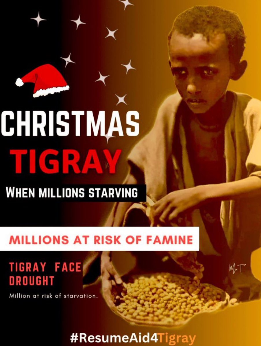 Our heartfelt #Christmas wish for #TigrayIsBeingStarved. 
We wish #EndTigrayFamine, #ResumeAidForTigray, #Justice4Tigray, and return home the suffering IDPs. 
Join us to demand justice for the victims of atrocities, war crimes and crimes against humanity committed by the #ENDF,