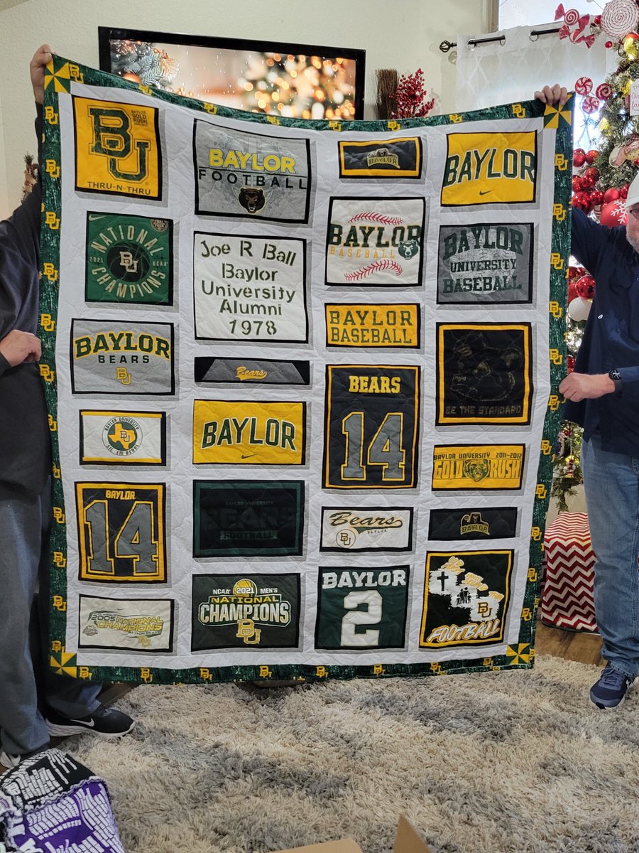 My wife quilts. Always has a project going for someone in our large family. I didn't know she had a project going this past year for me until we opened presents today. So proud of this. I love it.