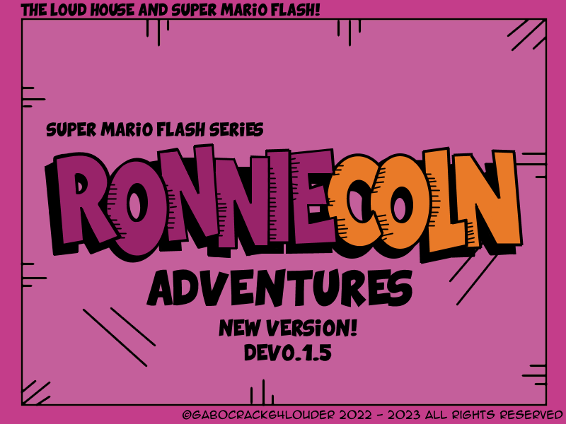 gabocrack64's tweet photo. 🧡💜Ronniecoln Adventures💜🧡

🌟✨NEW VERSION!✨🌟

- News and Changes!

Video: https://t.co/gPmcCT42EA
#theloudhouse #theloudhousefandom #ronniecoln #supermariobros #supermarioflash #mariobros #fanmade #fangame #mod #gabocrack64 #gabocrack64louder #indev https://t.co/EFCim7eWnb