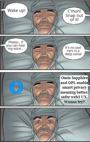 DC600og's tweet image. Want data sovereignty and privacy while interacting with #Web3?
It&apos;s a dream come true where @OasisProtocol enables #smartprivacy for every #dApp on Sapphire or via OPL.
Now, everyone wants to interact with the new better, safer web3 - enough to wake up even those in deep sleep!