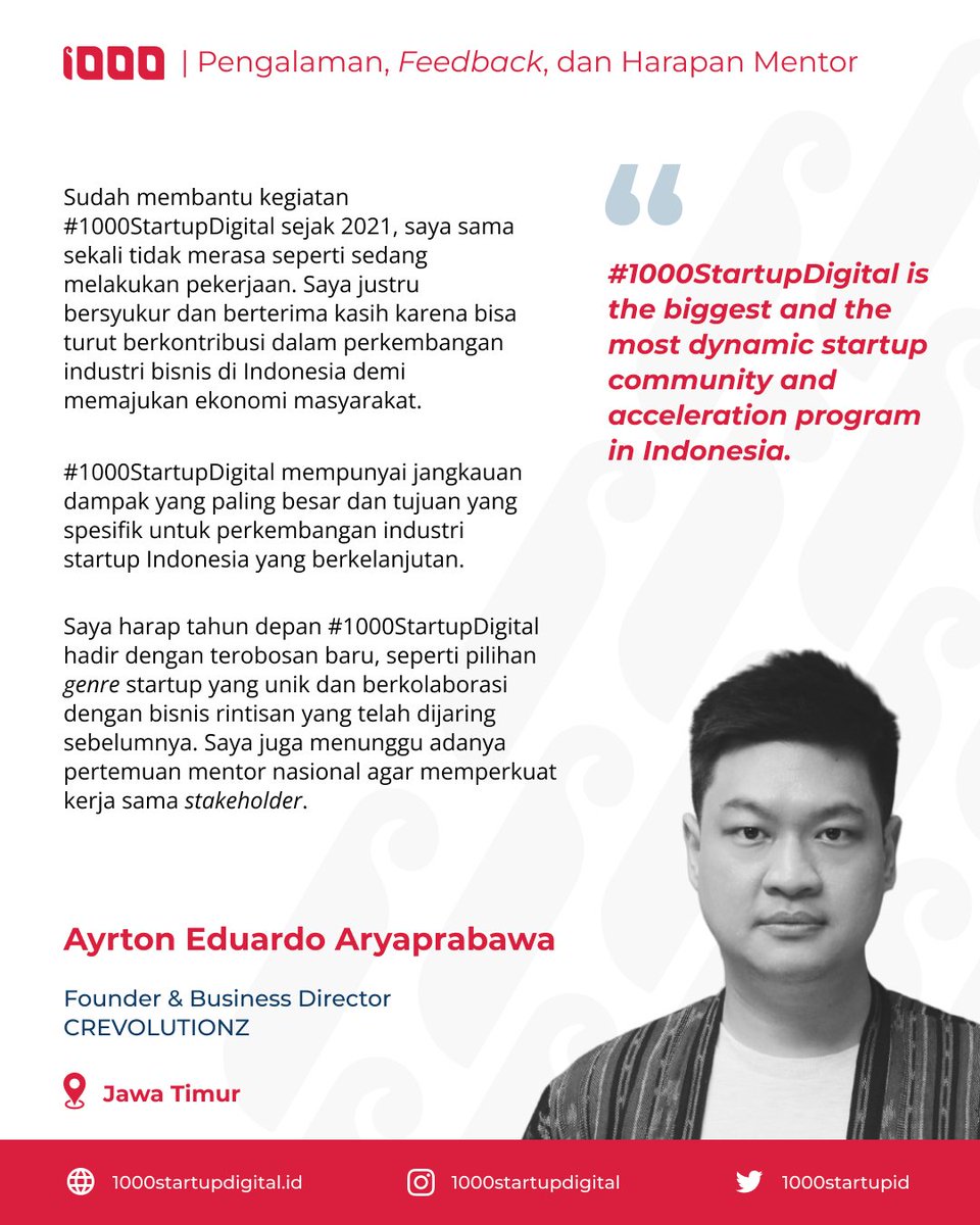 1000startupID's tweet image. Berhubung sebentar lagi tahun baru 2024, yuk kita simak pengalaman, feedback, dan harapan dari para mentor untuk #1000StartupDigital ke depannya lewat thread ini 👀