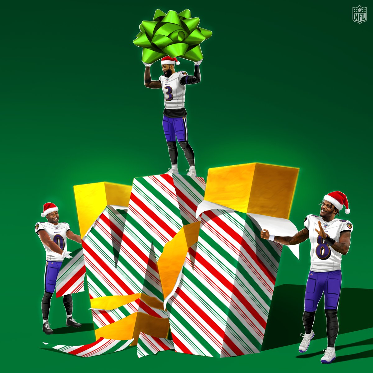 NFL's tweet photo. The @Ravens unwrap a massive W on Christmas! 🎁 https://t.co/rHbysWgjrO