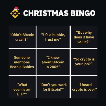 do213190's tweet photo. If your family is anything like mine, here’s the perfect game for you over Christmas.

Crypto Christmas Bingo 🎅 https://t.co/Juc5K0B8Io