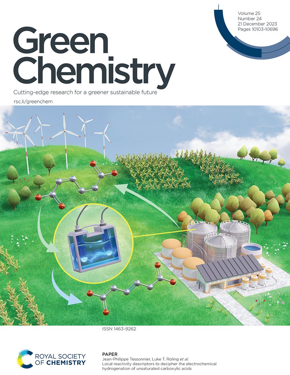 💥Our latest Green Chemistry paper with @RolingGroup is featured on the @green_rsc front cover. Check it out at doi.org/10.1039/D3GC02… Funded by @NSF @ISU_CBE Image by @DrawImpacts