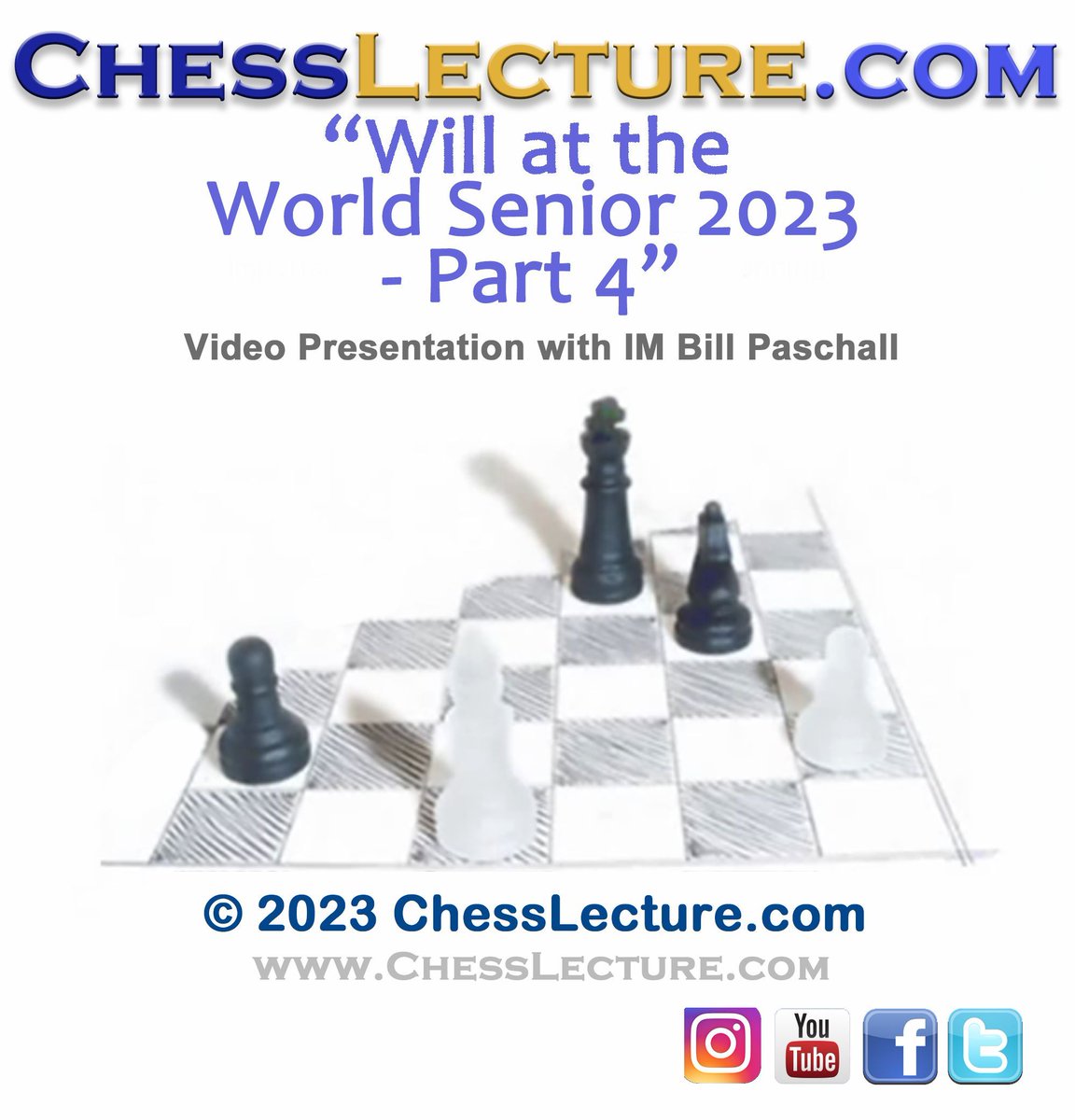 chesslecture's tweet image. NEW Mon Dec 25 Will at the World Senior 2023 - Part 4 by #IMPaschall
When surprised in the opening with White, IM Paschall is able to draw upon his knowledge from other openings, such as the King&apos;s Indian Defense and Benoni. #Chess #WorldSeniorChess