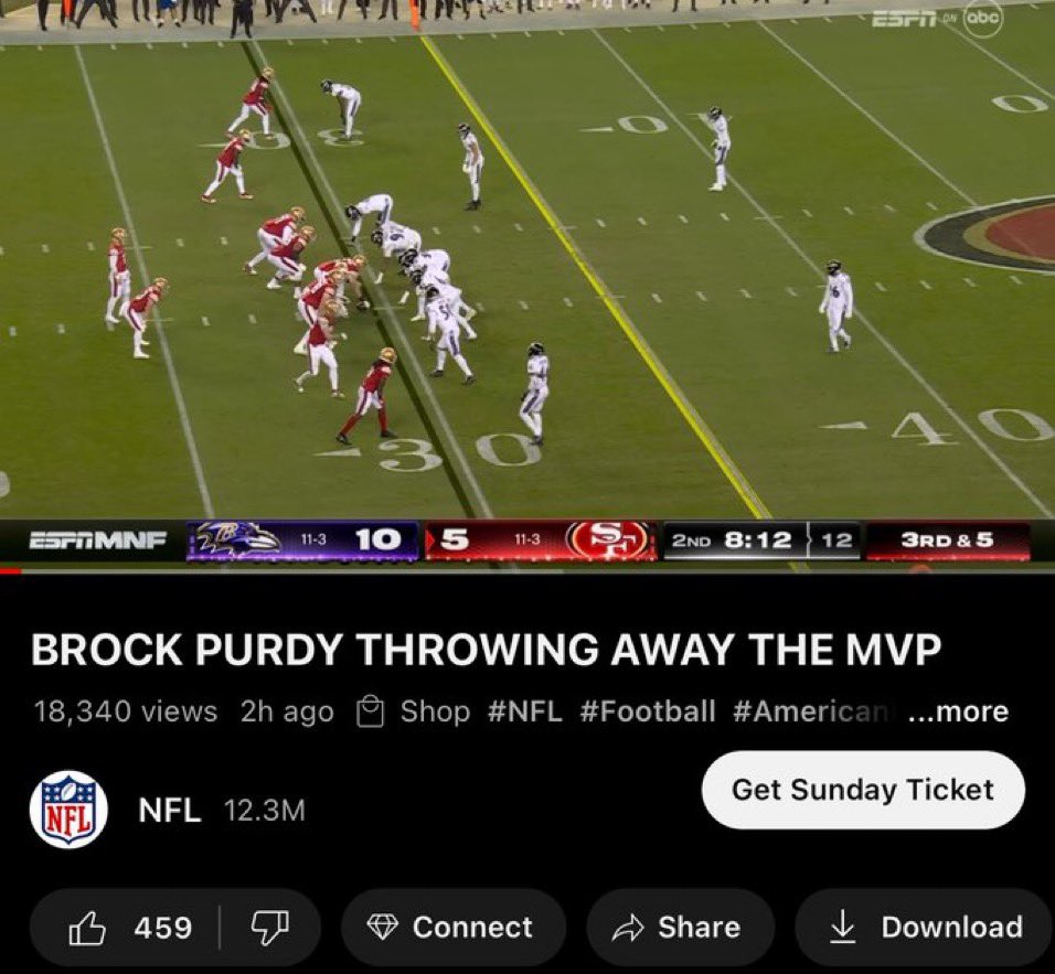 NFLMemesDaily's tweet photo. The NFL YouTube account just cooked  Brock Purdy💀 https://t.co/HYjiDTO1xw