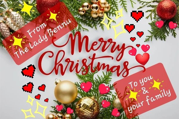 TheLadyBennu's tweet photo. #MerryChristmas from The Lady Bennu! Spread #Love &amp; #joy.💜

#theladybennu #peace #becreative https://t.co/YMfBHvua2u