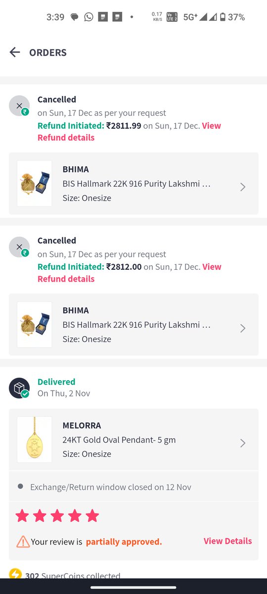 sshameer66's tweet photo. After waiting 22days you deliberately cancelled the order because you gave the BFFGOLD COUPON WHICH worth 7100 is that's why you cancelled the order #Myntra fake bff sale offer @MyntraSupport  @myntra  being an icon insider member I'm never going to Shop from Myntra #myntra fake https://t.co/QmM17QSAvS