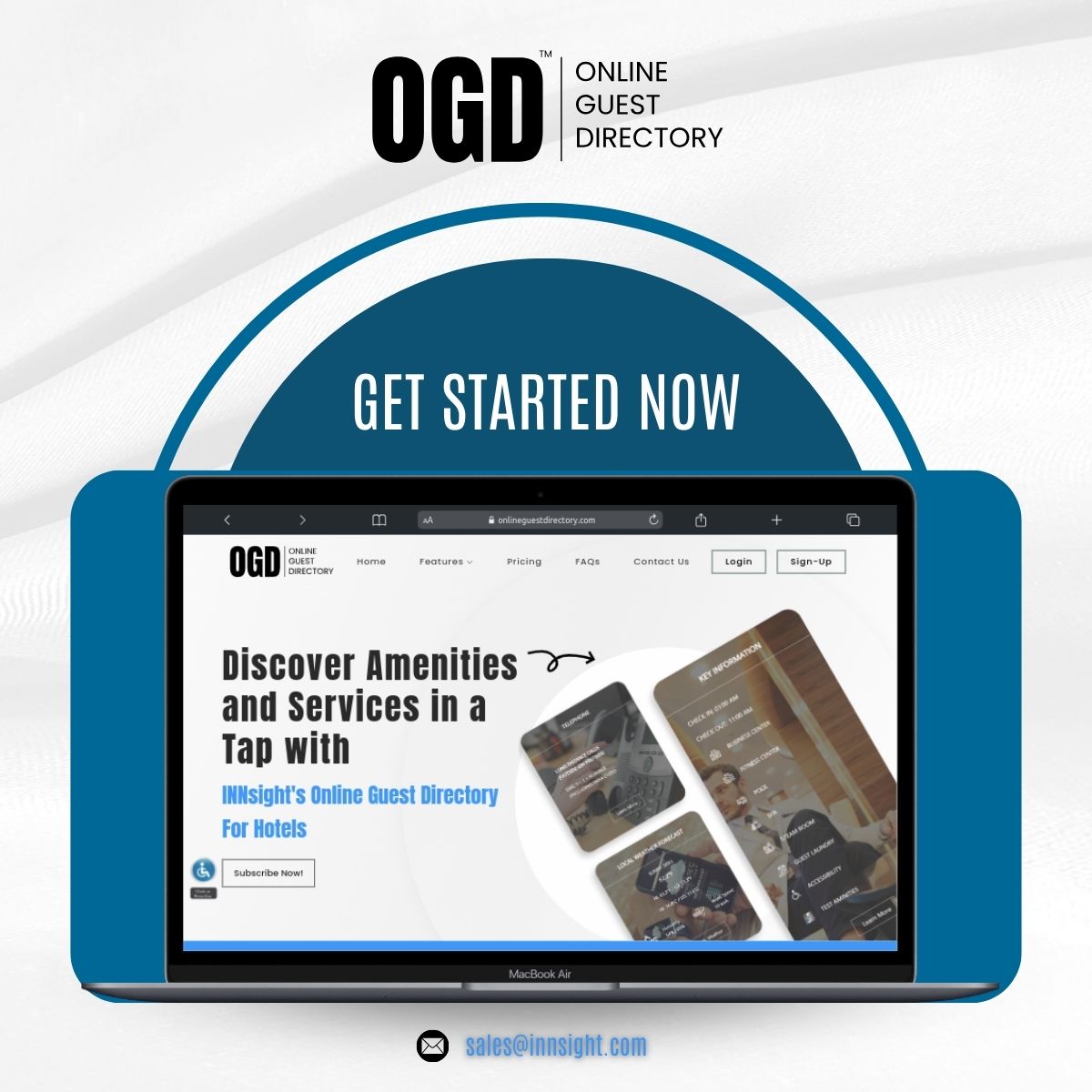 OGDHotel's tweet image. Discover Amenities and Services in a Tap with INNsight&apos;s Online Guest Directory for Hotels.

#TechInHospitality #DiscoverMore #GetStarted