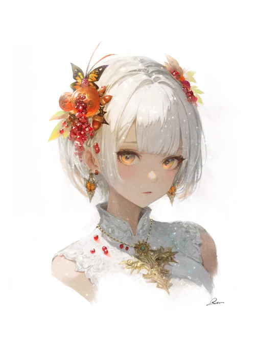 #今年も残りわずかなのでお気に入りの4枚を貼る  こういう雰囲気の女の子の絵が刺さる方はいらっしゃるかな? 刺さったら嬉しいです!