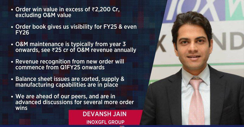 We are ahead of our peers, and are in advanced discussions for several more order wins, says Devansh Jain InoxGFL