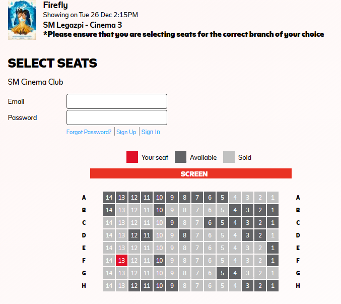 SM LEGAZPI
2:15 PM SHOWING    

ALMOST SOLD OUT! 
#FireflyMovie 
#MMFF2023
