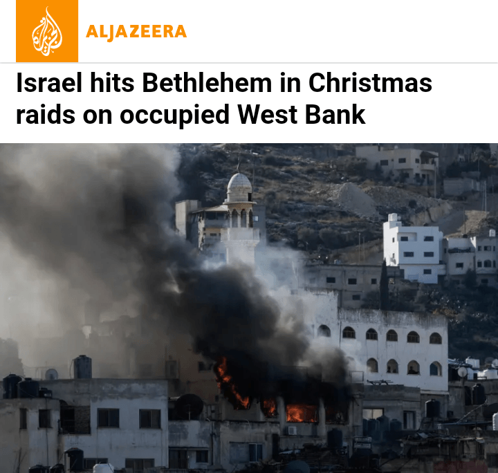 Kath_Nye's tweet photo. Santa Claus was really cruel, malevolent &amp; mean-spirited this Christmas, as he gifted the residents of the birth place of Prophet Eesaa عليه السلام with Israeli raids, willful and satanic death and destruction 👿

May Allah عَزَّ وَجَلَّ destroy Santa Claus and his Elfs. Ameen 🤲 https://t.co/5hr66LtQWw