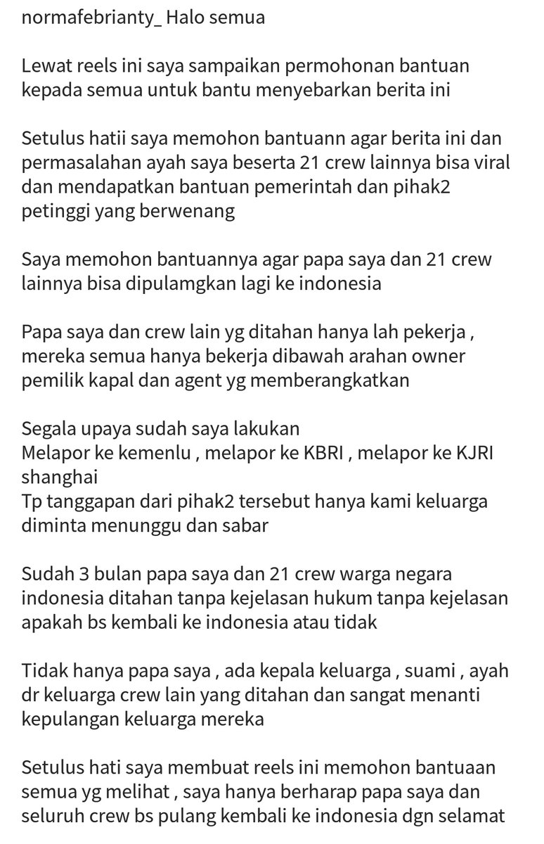ichafredie's tweet photo. ❌INFO ABK HILANG DI LAUT CHINA❌

mohon bantuan share info berita ini ya guys. 🙏🏼
bapaknya temenku sudah hilang kontak dgn pihak keluarga sejak bulan November.
sudah berbagai usaha ditempuh tp masih nihil.

@__azza @MerrMagda @akunusam @_carolineputri @MbudDull @shitlicious https://t.co/9BrKunqY1C