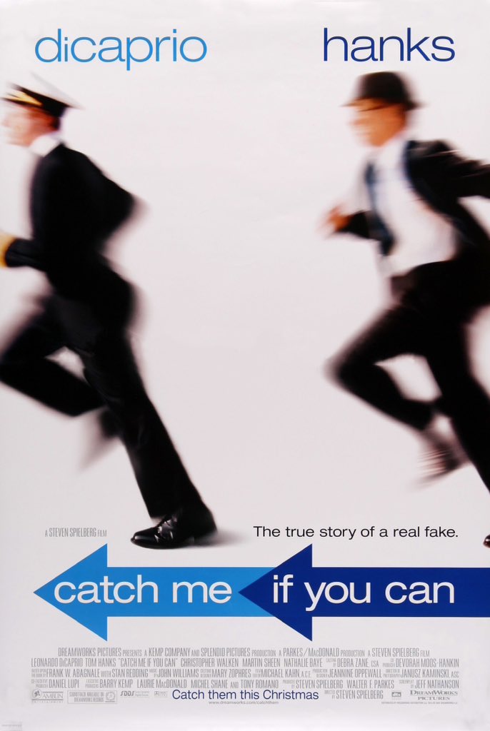 🎬Steven Spielberg’s ‘Catch Me If You Can’ starring Leonardo DiCaprio and Tom Hanks opened in theaters 21 years ago, December 25, 2002