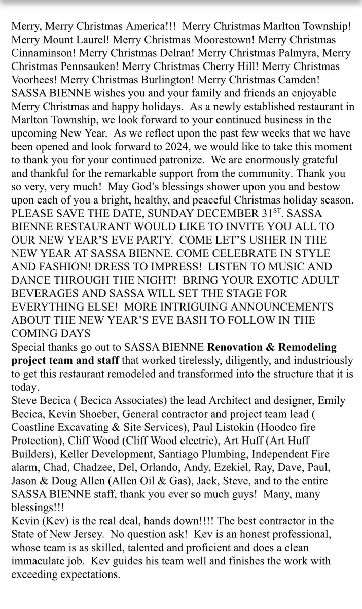 SassaBienne's tweet photo. SASSA BIENNE RESTAURANT WOULD LIKE TO INVITE YOU ALL THE OUR NEW YEAR’S EVE PARTY.  COME LET’S USHER IN THE NEW YEAR AT SASSA BIENNE. https://t.co/uctWR06I72